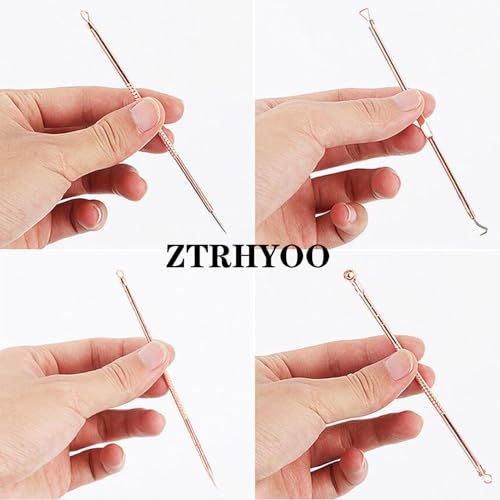 4-Piece Rose Comedone Extractor Kit for Safe Acne Removal with Case - Image 8