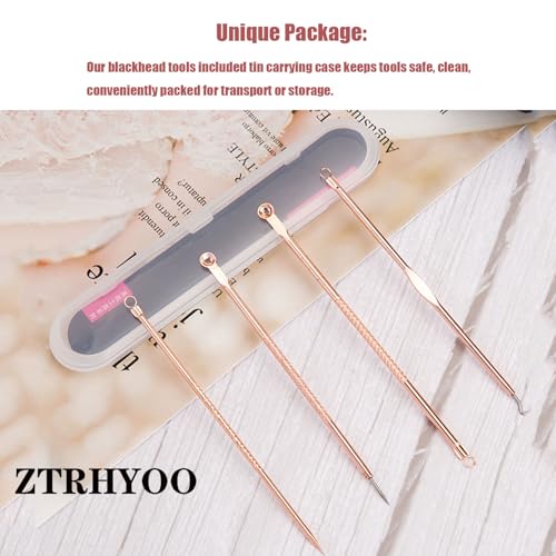 4-Piece Rose Comedone Extractor Kit for Safe Acne Removal with Case - Image 9