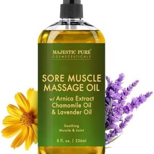 MAJESTIC PURE Arnica Massage Oil with Lavender & Chamomile - 8 fl. oz