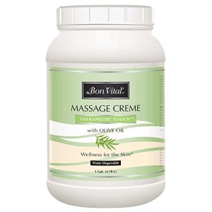 Bon Vital' Therapeutic Touch Massage Cream with Olive Oil, 1 Gal, Moisturizer