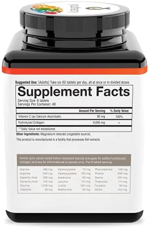 Youtheory Advanced Collagen 6,000 mg with Vitamin C - 290 Tablets for Hair, Skin & Nails - Image 5