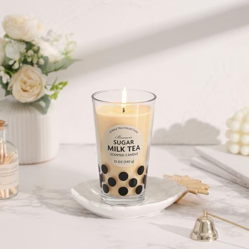 12oz Brown Sugar Boba Tea Candle - Cute Gift for Boba Lovers - Image 5
