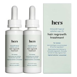 Hers Hair Regrowth Treatment for Women Unscented 2% Minoxidil 2 Month Supply 2 Pack