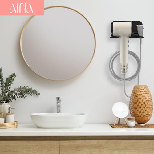 Aina Foldable Wall-Mounted Hair Dryer Holder & Organizer for Bedroom/Bathroom - Image 5