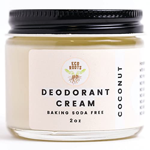 ECO ROOTS Vegan Organic Coconut Scent Deodorant Cream Natural Formula 2 oz Size