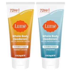 Lume Mini Deodorant Cream - 72-Hour Odor Control, Aluminum-Free (2-Pack)