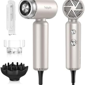 Super Lightweight Travel Hair Dryer with Brushless Motor, Diffuser & Wall Mount