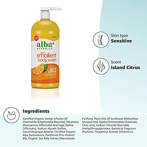 Alba Botanica Island Citrus Emollient Body Wash, 32 Oz - Image 7