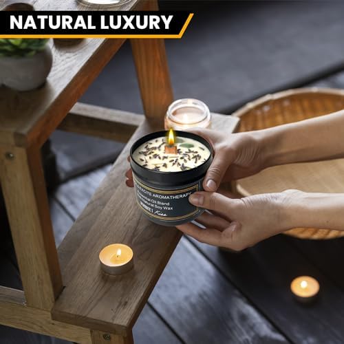 10oz Non-Toxic Lavender Soy Candle with Jade Crystals | Wood-Wick Aromatherapy Gift - Image 3