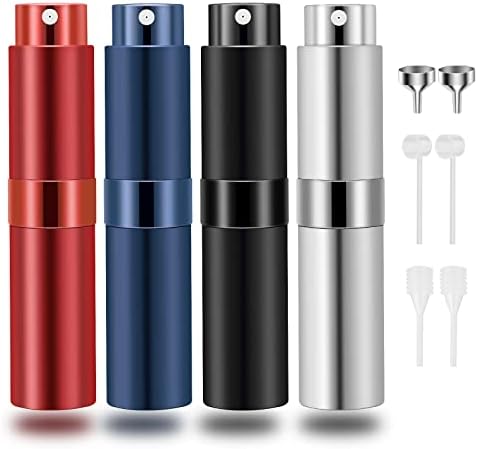 Saiveina 8ml Refillable Perfume Atomizer Travel Bottles Set of 4 Portable Easy Application