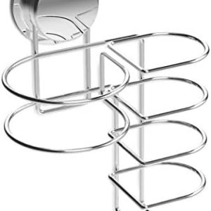 Navaris Stainless Steel Wall Mount Hair Dryer and Flat Iron Holder Organizer