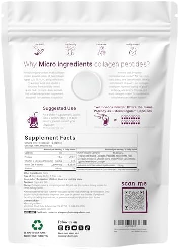 2 lbs Multi Collagen Protein Powder Types I-V with Biotin and Vitamin C Keto-Friendly - Image 2