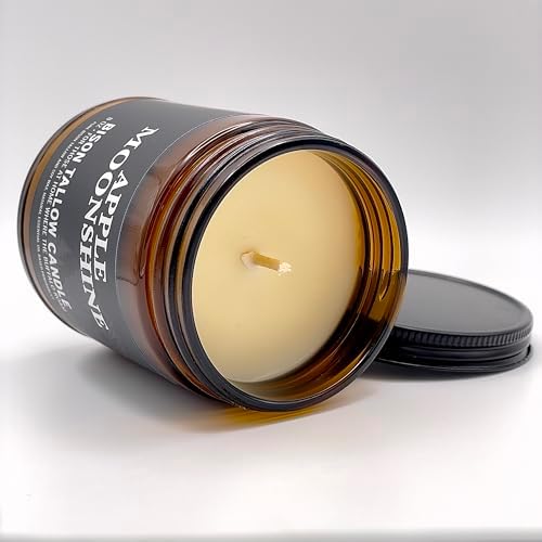 Bison Tallow Candle, Apple Moonshine, 8 oz - Apple, Cinnamon, Orange Scents - Image 3