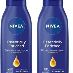 NIVEA Essentially Enriched Body Lotion for Dry Skin, 16.9 Fl Oz, Pack of 2