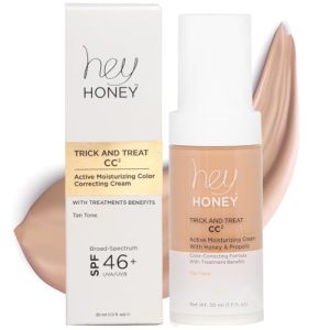 Hey Honey CC Cream SPF 46 Tan Moisturizing Color Corrector for Rosacea Redness