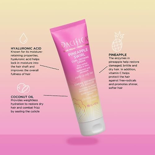 Pacifica Pineapple Swirl Curl Defining Cream, Vegan & Cruelty-Free, 4 Fl Oz - Image 4
