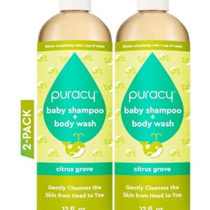 Puracy Children's Shampoo & Body Wash - 12 Oz, 2-Pack, Natural Ingredients, Silky Skin