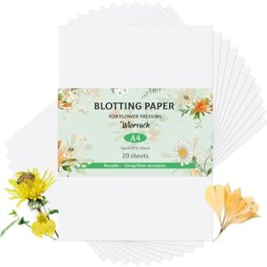 A4 Blotting Paper 20 Sheets for Flower Pressing, Absorbent, Reusable