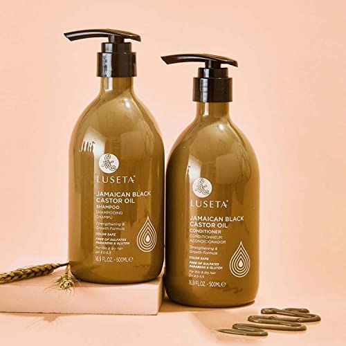 Luseta Castor Oil Shampoo and Conditioner Set 16.9oz Two-Piece for Thin Damaged Hair Sulfate-Free - Image 7