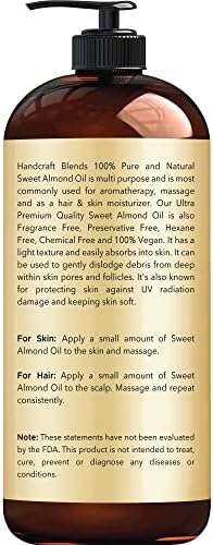 Handcraft Blends 16 Oz Sweet Almond Oil 100% Pure Premium Carrier Oil - Image 2