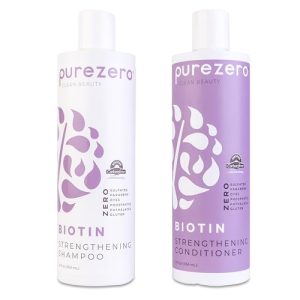 Purezero Biotin Shampoo & Conditioner Set - Anti-Thinning, Vegan, Sulfate-Free, Color Safe