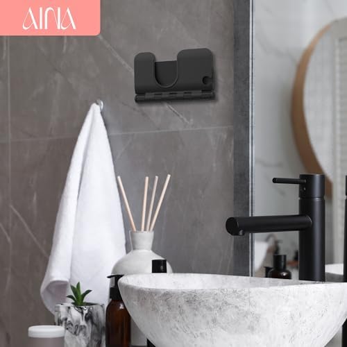 Aina Foldable Wall-Mounted Hair Dryer Holder & Organizer for Bedroom/Bathroom - Image 6