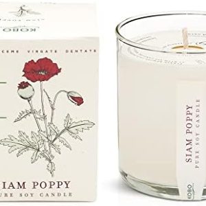 KOBO Siam Poppy Candle (9 oz) | 100% Soy Wax | Plantable Box | 60 Hour Burn