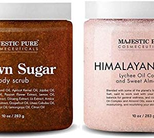 Majestic Pure Brown Sugar & Himalayan Salt Body Scrub, 10 Oz (2-Pack)
