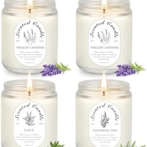 Lavender Candle Set ? 4 Pack Aromatherapy Gifts for Women