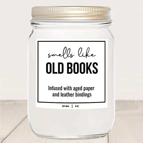 YouNique Designs 8 oz White Soy Old Books Scented Candle Gift - Image 5