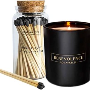 Benevolence LA Rose & Sandalwood Candle & Matches Gift Set