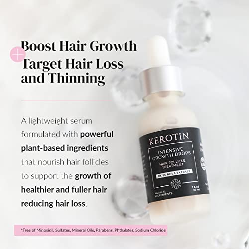 Kerotin Hair Growth Serum with Castor Oil for Women, DHT Blocker, Natural, USA - Image 2