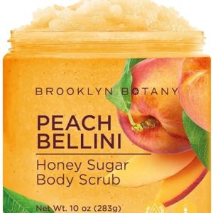 Brooklyn Botany Peach Bellini Honey Sugar Scrub 10 oz New Hydrating Exfoliating Body Care