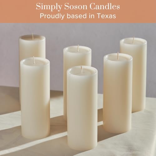 Simply Soson 3-Piece Ivory Unscented Dripless Pillar Candle Set 3x8 Inch - Image 5