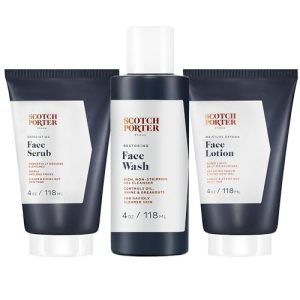 Scotch Porter Men's Face Care Set: Wash, Scrub & Moisturize Skin