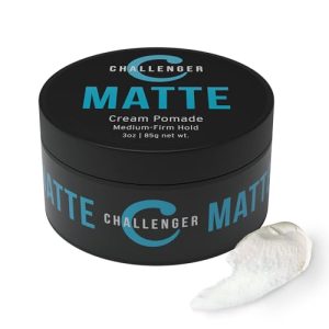 Challenger Men's Matte Cream Pomade, 3oz | Medium Hold, Natural Finish, Travel-Friendly