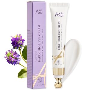 ANAI RUI Caffeine Bakuchiol Eye Cream 0.5 oz for Dark Circles, Puffiness, and Wrinkles