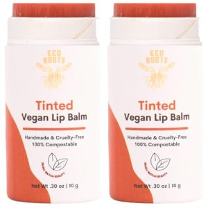 Organic Vegan Tinted Lip Balm 2-Pack, Cruelty-Free, Eco-Friendly