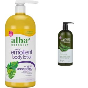 Alba Botanica & Avalon Organics Unscented Body Lotion 32 Oz Duo Pack