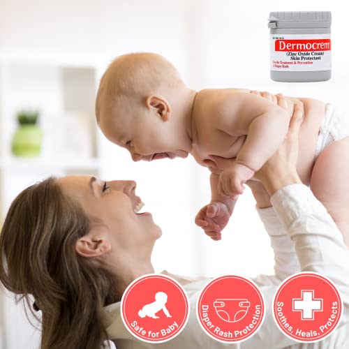 DERMOCREM Diaper Rash Cream 4.4 oz Jar Soothes and Heals with Zinc Oxide - Image 4