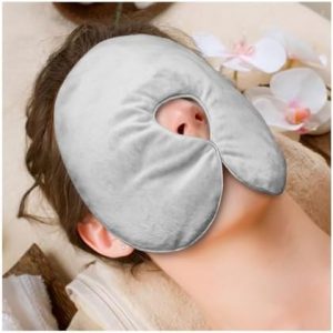 Heated Face Mask & Microwave Pad for Migraine Relief, Hot/Cold Use - Grey