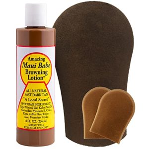 Maui Babe 8oz Browning Lotion Kit with Tanning Mitts for a Beautiful Tan