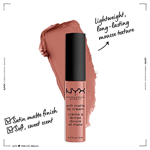NYX Soft Matte Lip Cream - San Francisco, Peachy Brown Nude Liquid Lipstick - Image 2