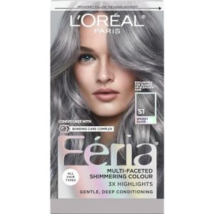 L'Oreal Paris Feria Smokey Silver Permanent Hair Color Kit, 1 Pack