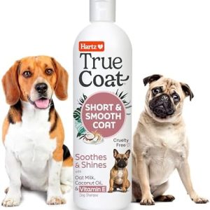 Hartz True Coat Short Smooth Dog Shampoo Oat Milk Coconut Oil Vitamin E 16oz