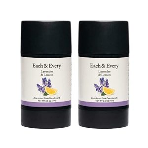 Each & Every Aluminum-Free Deodorant 2-Pack for Sensitive Skin, Lavender & Lemon Scent