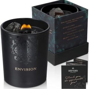 7.4 Oz Black Wood Wick Manifestation Candle - Hand Poured Soy, Coconut, Beeswax