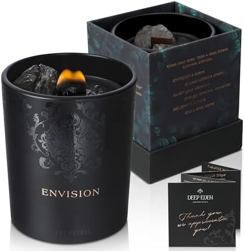 7.4 Oz Black Wood Wick Manifestation Candle - Hand Poured Soy, Coconut, Beeswax
