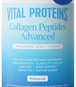 Vital Proteins Collagen Powder with Hyaluronic Acid & Vitamin C, 9.33oz, Non-GMO
