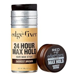 Red by Kiss 24HR Hair Wax Stick, Edge Control Pomade, 2.7 oz (Dark Brown)